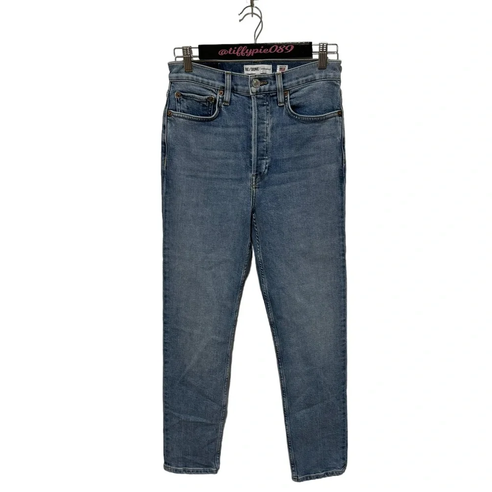 NWT Re/Done High Rise Ankle Crop Jeans Mid 90s Blue Size 26